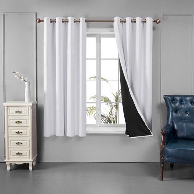 Deconovo 100 Percent Blackout Double Layers Lined Curtain (2 Panel)