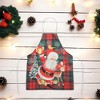 Unique Bargains Christmas Aprons Linen Red Black Green Beige 21.65"x26.77" 1 Pcs - 2 of 4