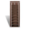 vidaXL Fabric Shoe Cabinet with Cover Shoe Rack Storage Organizer - Brown - 4 of 4