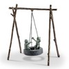 SPI Home Tire Swing Frogs Garden Sculpture – 23.5" Tall Whimsical Metal Outdoor Art, Playful Bronze Frog Pair on Swing - 2 of 3