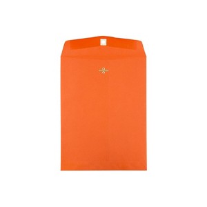JAM Paper 10 x 13 Open End Catalog Colored Envelopes with Clasp Closure Orange Recycled 50/Pack - 1 of 4