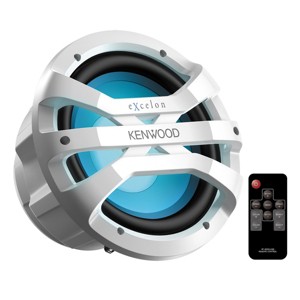 Kenwood XM1041BL eXcelon Motorsports 10" All-Weather Outdoor Subwoofer with Adjustable Lighting - Each (White) - 1 of 4