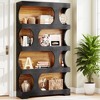 MAYEERTY 71" Bookshelf, 4-Tier S-Shaped Bookcase Freestanding Display Shelves - 3 of 4