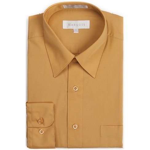 Mens mustard best sale yellow dress shirt