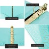 Blu Monaco Ring Binders - 1 Inch - Set of 2 - with Geometric Gold Foil Design - 2 of 4