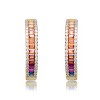 Guili Sterling Silver Hoop Earrings with Colored CZ in Rose Gold, Silver, or Classic Finish – Timeless Sparkle and Elegance for Any Collection - 3 of 3
