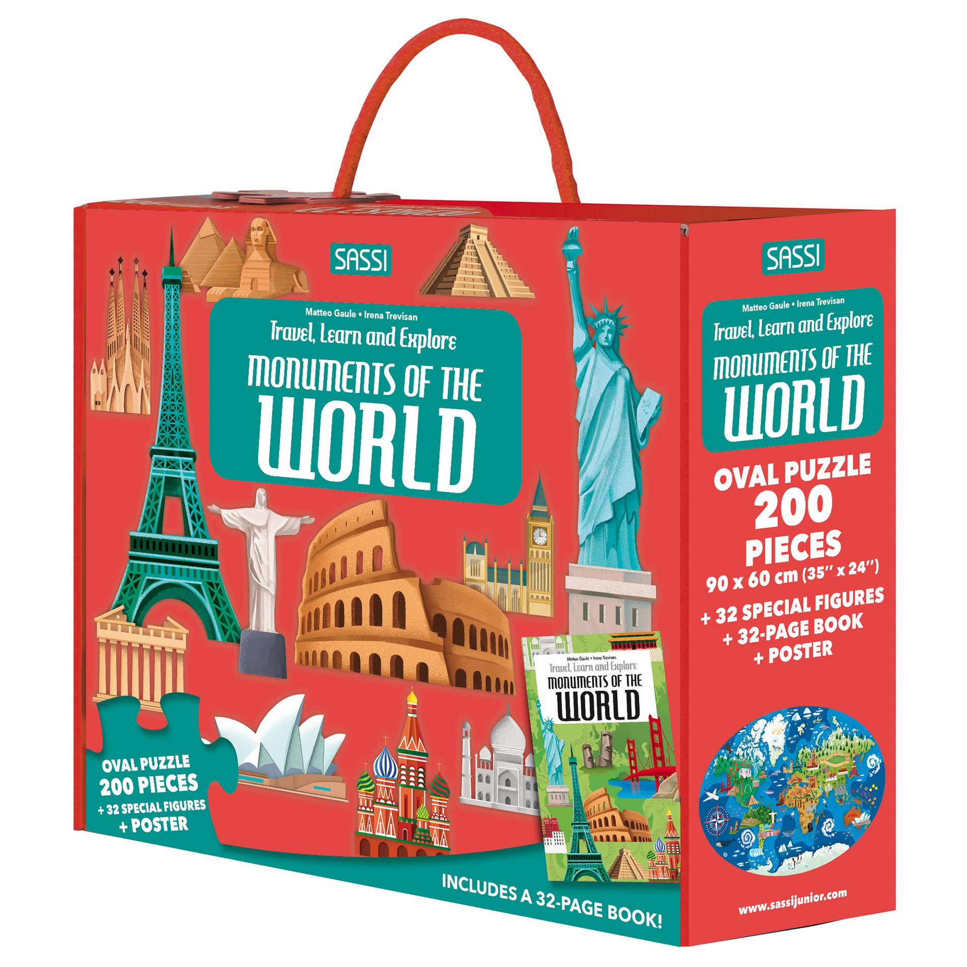 Sassi: Travel, Learn & Explore - Monuments Puzzle, 32pg Facts Book & Poster
