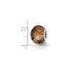 Black Bow Jewelry Light Brown Python Glitter Glass & Sterling Silver Bead Charm, 15mm - 3 of 4