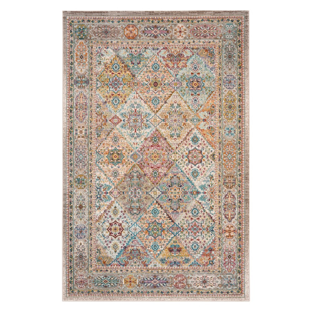 4'x6' Wanda Medallion Loomed Area Rug Cream/Multi - Safavieh