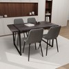 NicBex 59" Dining Table Set for 4 Modern Black Wood Dining Table Metal Base with 4 Chairs for Dining Room, Gray - 2 of 4