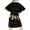 LA LEELA Women's House Daily Routine Evening Wear Holiday Casual Dailywear Loungewear African Party Bathing Suit Cover Ups 2X-3X Black, Floral - 2 of 4