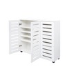 Gulches 5 Tier Shoe Cabinet Adjustable Shelves Louvered Doors Wooden Particle Board MDF Melamine Finish Storage Organizer White - 4 of 4
