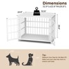 XBRIGH 26in Dog Crate with Lock & Double Door, Wooden Kennel End Table for Small/Medium Dogs, Aged Black - 4 of 4