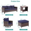 Sonkuki 6-Piece Patio Conversation Set with Swivel Rocking Chair and Side Table, Navy Blue Cushion - 3 of 4