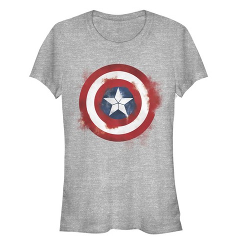 Juniors Womens Marvel Avengers: Endgame Cap Smudged Shield T-Shirt - image 1 of 3