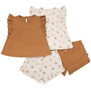 Modern Moments™ by Gerber Toddler Girls' 4-Piece Flutter Sleeve Top and Shorts Set - 1 of 4