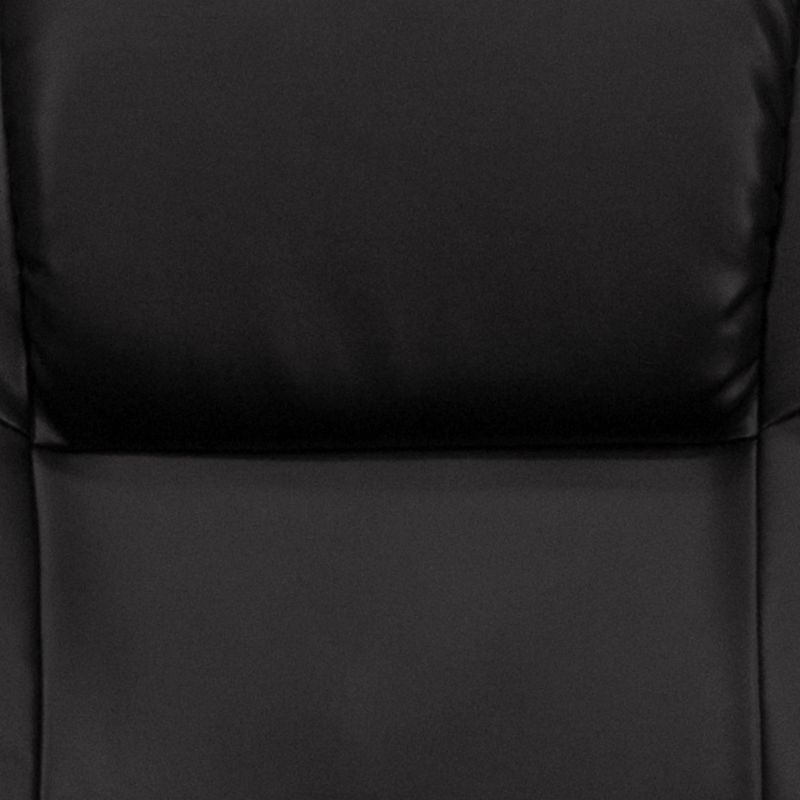 Flash Furniture Massaging Adjustable Recliner with Deep Side Pockets and Ottoman with Wrapped Base in Black LeatherSoft, 4 of 14