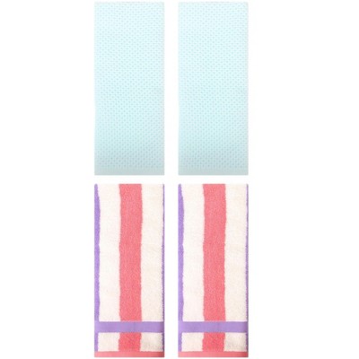 REGALWOVEN 4 Pcs Bathroom Hotel and Spa Waffle Cotton Hand Towels