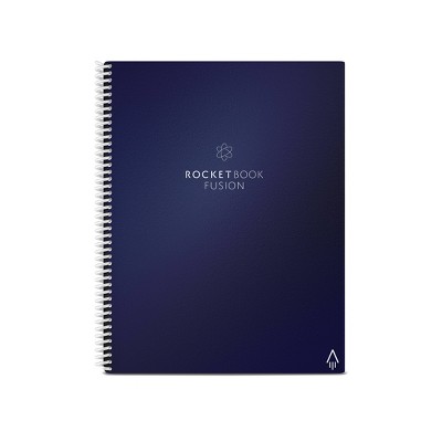 Fusion Smart Reusable Notebook 7 Page Styles 42 Pages 8.5"x11" Letter Size Eco-Friendly Notebook Blue - Rocketbook