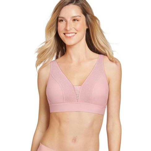 Jockey Women's Forever Fit Full Coverage Lightly Lined Lace Bra S Earth Rose