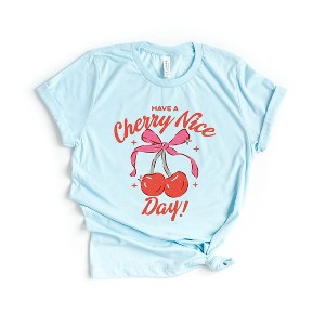 Simply Sage Market Women's Coquette Cherry Nice Day Short Sleeve Graphic Tee - 1 of 2