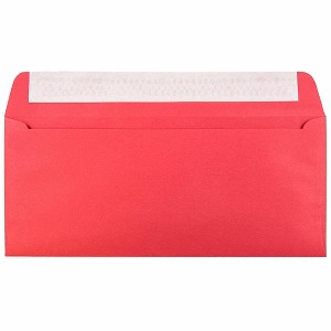 JAM PAPER #10 Business Colored Recycled Envelopes with Peel and Seal Closure - 4 1/8 x 9 1/2 - Red Recycled - 100/Pack - 1 of 1