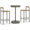 vidaXL 3 Piece Patio Bar Set Gray Poly Rattan&Solid Wood Acacia - 2 of 4
