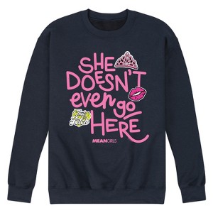 Men's - Mean Girls - She Doesn't Even Go Here Graphic Fleece Sweatshirt - 1 of 4