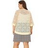 Agnes Orinda Women's Plus Size Elegant 3/4 Sleeve Open Front Lace Lightweight Cardigans - 4 of 4
