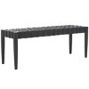 Walda Leather Woven Bench - BCH4000 - Black - Safavieh - 4 of 4