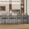 Bar Stools Set of 4, Counter Height Bar Stools Metal Dining Chairs with Back and Thick Cushion PU Leather Restaurant Dining Room Chairs - 4 of 4