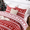 KING Size Christmas Duvet Cover Set, 3 Piece Cute Reversible Bedding with 2 Pillow Sham, Soft Quilt Comforter Cover for Bedroom Guest Room Decor - 2 of 4