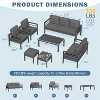 COWLOWN 7 Piece Black Aluminum Modern Outdoor Patio Furniture Set with Coffee Table and Dark Grey Cushions, Ideal for Balcony, Porch, Lawn and Yard - 4 of 4
