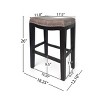 Set of 2 Studded 26 Inch Counter Height Bar Stools with Black Wood Frame , Upholstered Kitchen Chairs-The Pop Home - 3 of 4