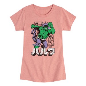 Girls' - Marvel - Hulk Katakana Fitted Short Sleeve Graphic T-Shirt - 1 of 4