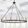 Dewdrop Farmhouse Rustic 16-Light Wagon Wheel Candle Style Chandelier - 2 of 4