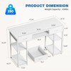 CAVINAS Home Office Desk Modern Writing Desk with 2 Storage Drawers, 5 Storage Shelves for Study and Work - 3 of 4