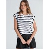 Women's Raglan Sleeve Stripe T-Shirt - Relaxed Fit Crewneck Top - 4 of 4