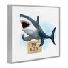 Stupell Industries Shark with Free Kisses Sign Framed Giclee Art, Gray, 14" x 11" - 2 of 4