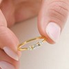 Pompeii3 Emerald Diamond Stackable Wedding Ring Women Anniversary Band 14k Gold Lab Created - 2 of 4