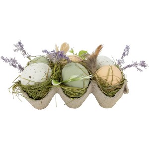 Northlight Easter Eggs in Carton with Grass Decoration - 1 of 4
