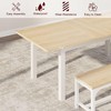 5 Pieces Dining Table Set - For 4-6, 63" Extendable Dining Room Table Set, Kitchen Table with Upholstered Benches and Stools, Ideal for Small Space - 4 of 4
