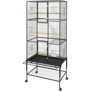 Large 69-inch Bird Cage with Rolling Storage Rack and Feed Bowl for Parakeets, Conures, Cockatiels, and Cockatiels - 1 of 4