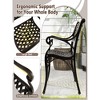 23.5"Cast Aluminum Patio Chairs Set of 2 Dining Chairs with Armrests Diamond Pattern - 4 of 4