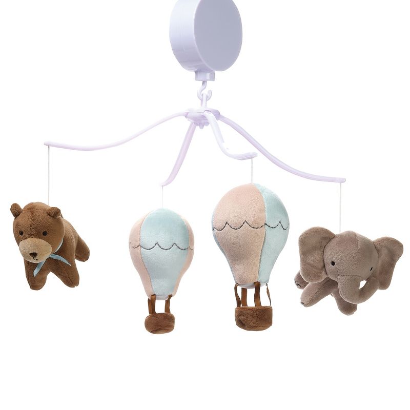 Bedtime Originals Up Up & Away Air Balloon Musical Baby Crib Mobile Soother Toy, 1 of 7