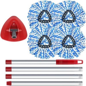Racxily Spin Mop Head, Base, Handle Replacement for O-Ceda RinseClean 2 Tank System,4 Microfiber Mop Refills, 1 Base and 30-58in Handl Set - 1 of 2
