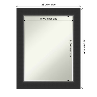 Corvino Black Petite Bevel Wood Bathroom Vanity Mirror