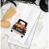 C&F Home Halloween "Spooky" Jack O' Lantern Pumpkins Pickup Truck Embroidered Cotton Waffle Weave Dishtowel - 2 of 4