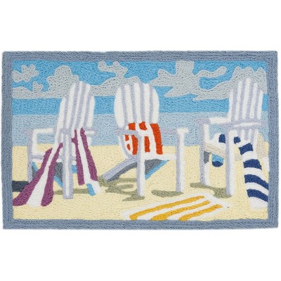 Jellybean Adirondack Chairs Doormat – 20" x 30" Washable, Colorful Indoor/Outdoor Accent Mat