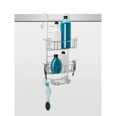 Stainless Steel Over-the-Door Adjustable Shower Caddy with Shelves